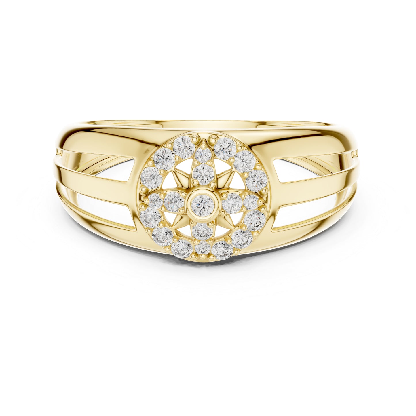 14K Yellow Gold Round Lab-Grown Diamond Ring for Women | Everyday Wear | Pure Carat