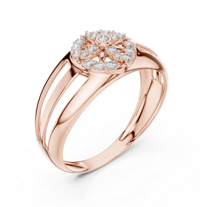 14K Yellow Gold Round Lab-Grown Diamond Ring for Women | Everyday Wear | Pure Carat