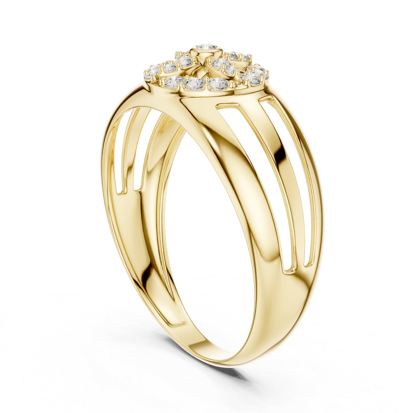 14K Yellow Gold Round Lab-Grown Diamond Ring for Women | Everyday Wear | Pure Carat