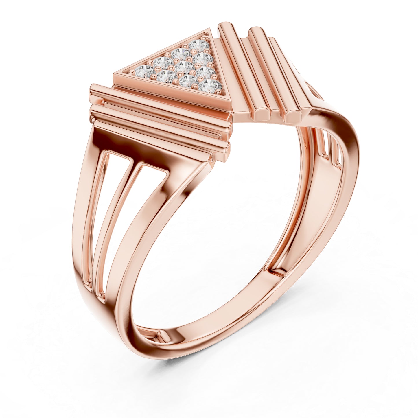 18K Rose Gold Round Lab-Grown Diamond Drop Ring for Women | Party Wear | Pure Carat