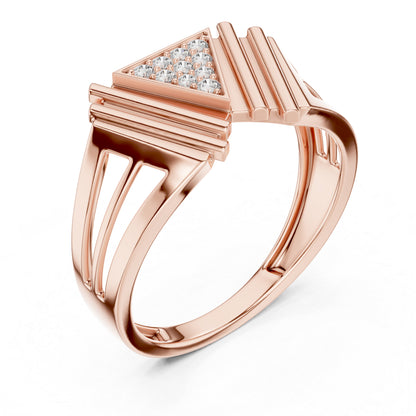 18K Rose Gold Round Lab-Grown Diamond Drop Ring for Women | Party Wear | Pure Carat