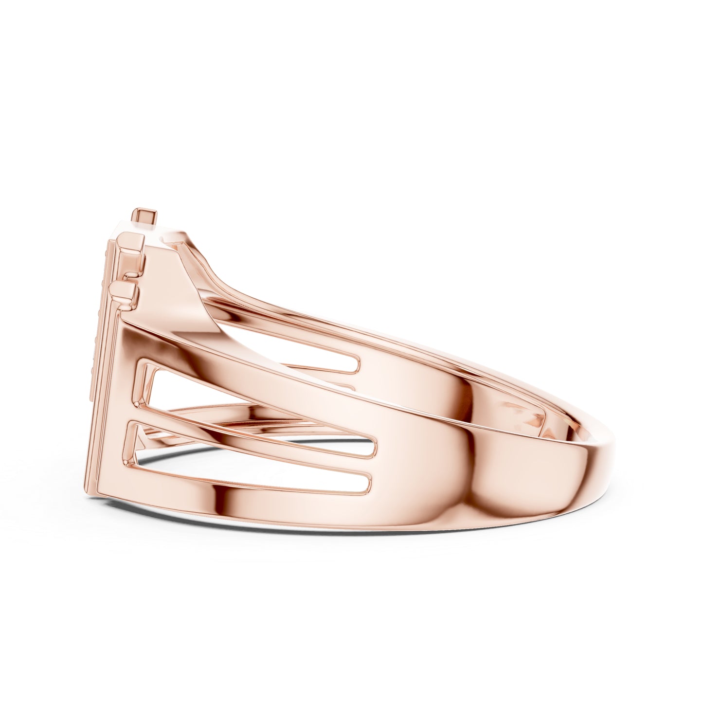 18K Rose Gold Round Lab-Grown Diamond Drop Ring for Women | Party Wear | Pure Carat