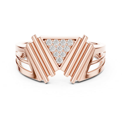 18K Rose Gold Round Lab-Grown Diamond Drop Ring for Women | Party Wear | Pure Carat