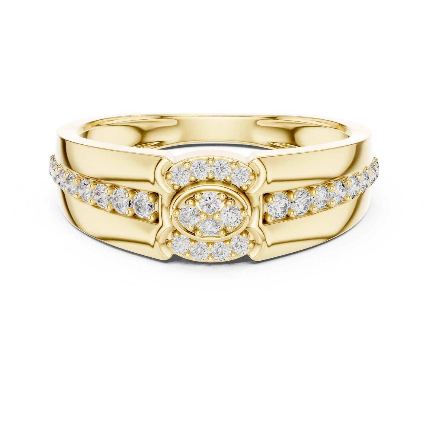 14K Yellow Gold Round Lab-Grown Diamond Ring for Women | Office Wear | Pure Carat