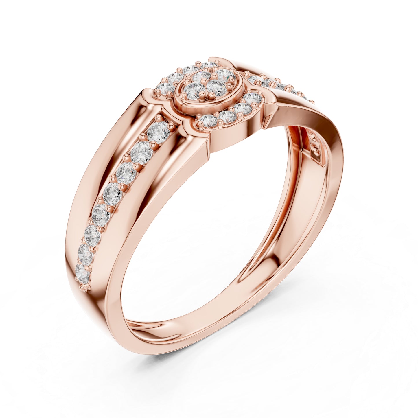 14K Yellow Gold Round Lab-Grown Diamond Ring for Women | Office Wear | Pure Carat
