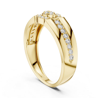 14K Yellow Gold Round Lab-Grown Diamond Ring for Women | Office Wear | Pure Carat