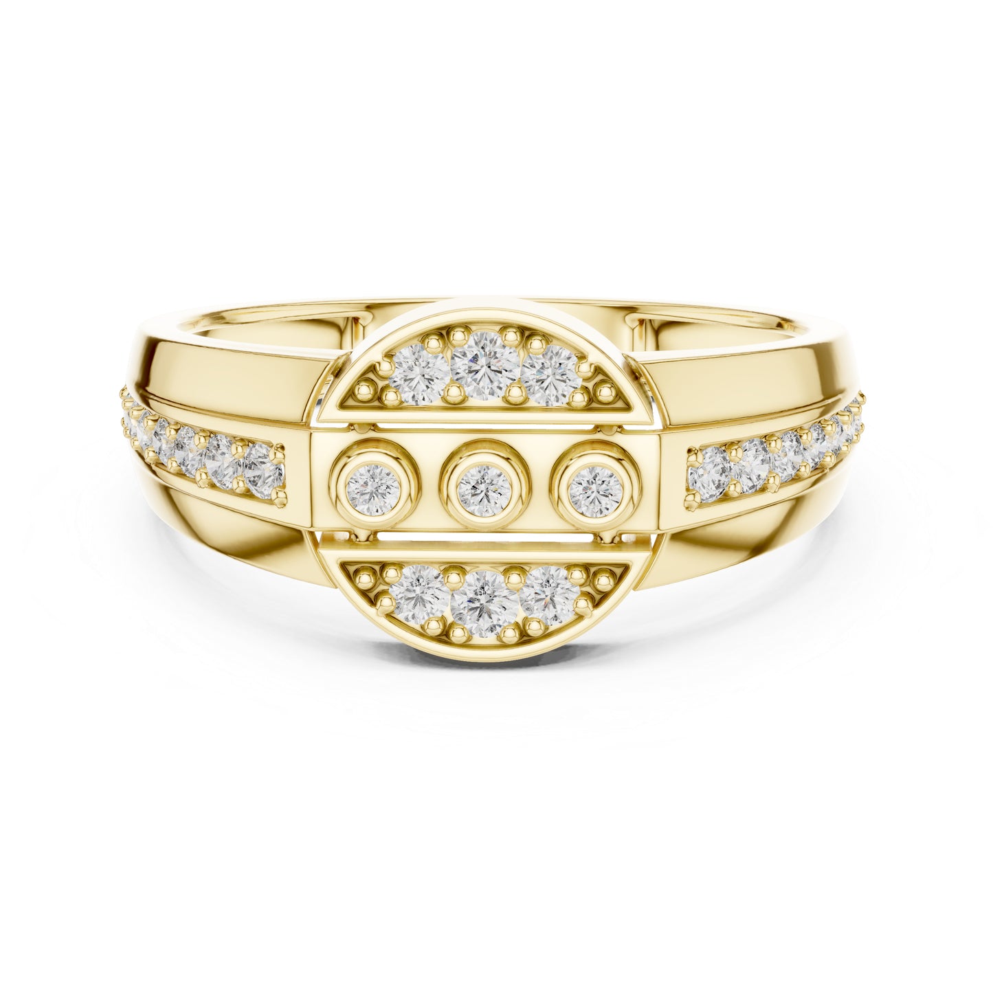 14K Yellow Gold Round Lab-Grown Diamond Stud Ring for Women | Anniversary Gift | Pure Carat