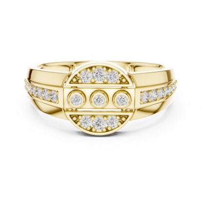 14K Yellow Gold Round Lab-Grown Diamond Stud Ring for Women | Anniversary Gift | Pure Carat