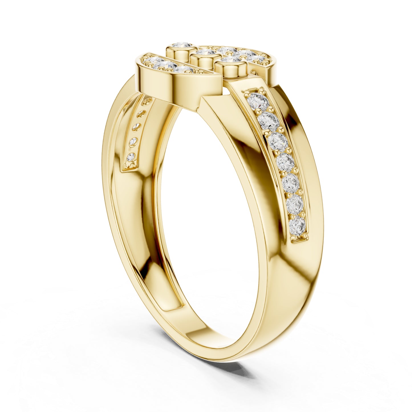 14K Yellow Gold Round Lab-Grown Diamond Stud Ring for Women | Anniversary Gift | Pure Carat