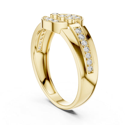 14K Yellow Gold Round Lab-Grown Diamond Stud Ring for Women | Anniversary Gift | Pure Carat