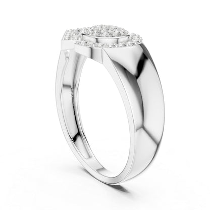 18K White Gold Round Lab-Grown Diamond Ring for Women | Everyday Wear | Pure Carat
