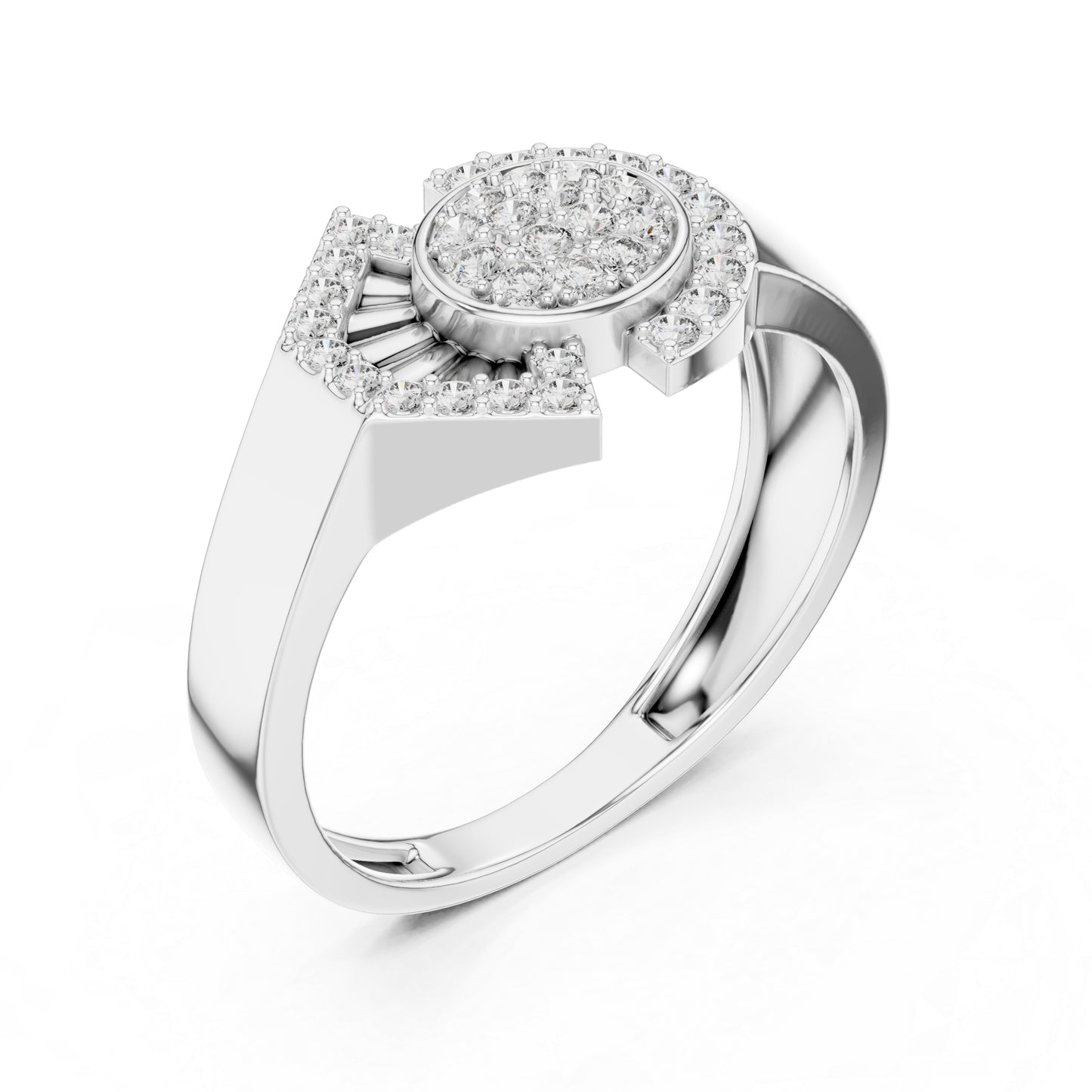 18K White Gold Round Lab-Grown Diamond Ring for Women | Everyday Wear | Pure Carat