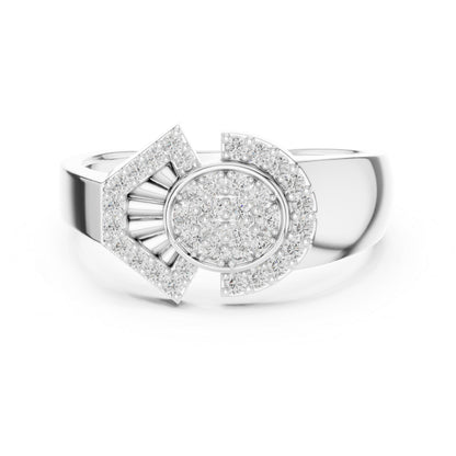 18K White Gold Round Lab-Grown Diamond Ring for Women | Everyday Wear | Pure Carat