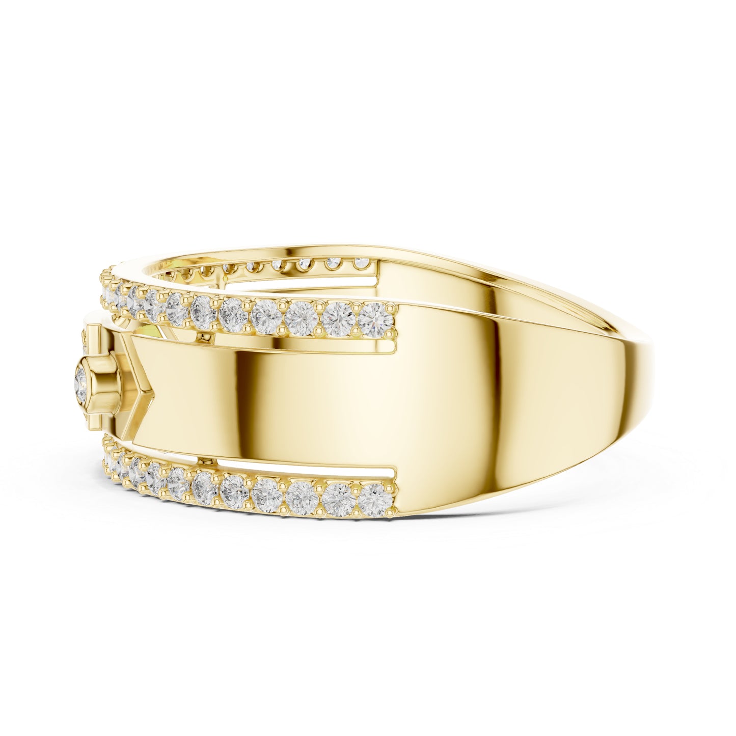 18K Yellow Gold Round Lab-Grown Diamond Ring for Women | Office Wear | Pure Carat