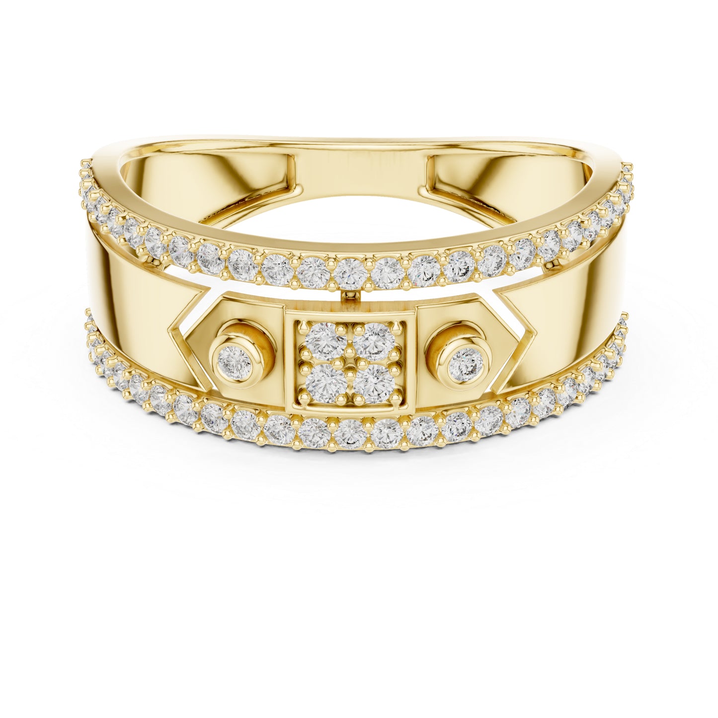 18K Yellow Gold Round Lab-Grown Diamond Ring for Women | Office Wear | Pure Carat