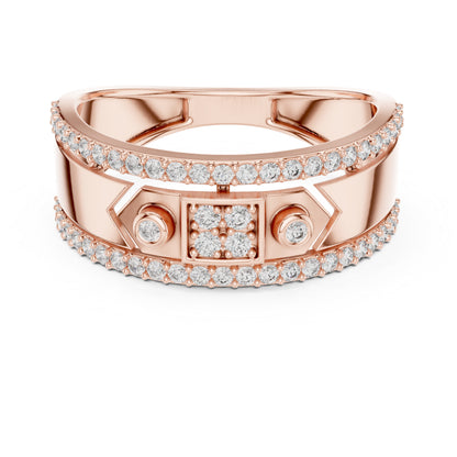 18K Yellow Gold Round Lab-Grown Diamond Ring for Women | Office Wear | Pure Carat