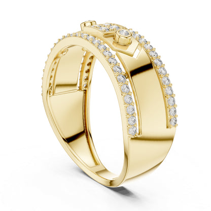 18K Yellow Gold Round Lab-Grown Diamond Ring for Women | Office Wear | Pure Carat
