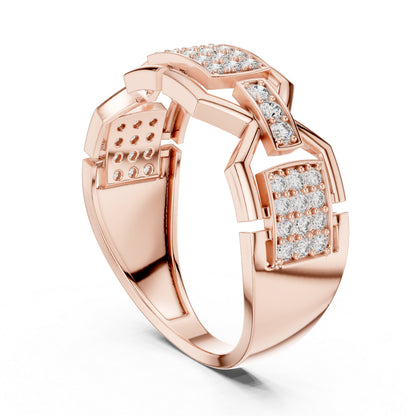 18K Rose Gold Round Lab-Grown Diamond Drop Ring for Women | Everyday Wear | Pure Carat