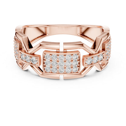 18K Rose Gold Round Lab-Grown Diamond Drop Ring for Women | Everyday Wear | Pure Carat