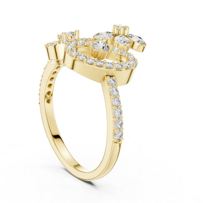 18K Yellow Gold Round Lab-Grown Diamond Ring for Women | Anniversary Gift | Pure Carat