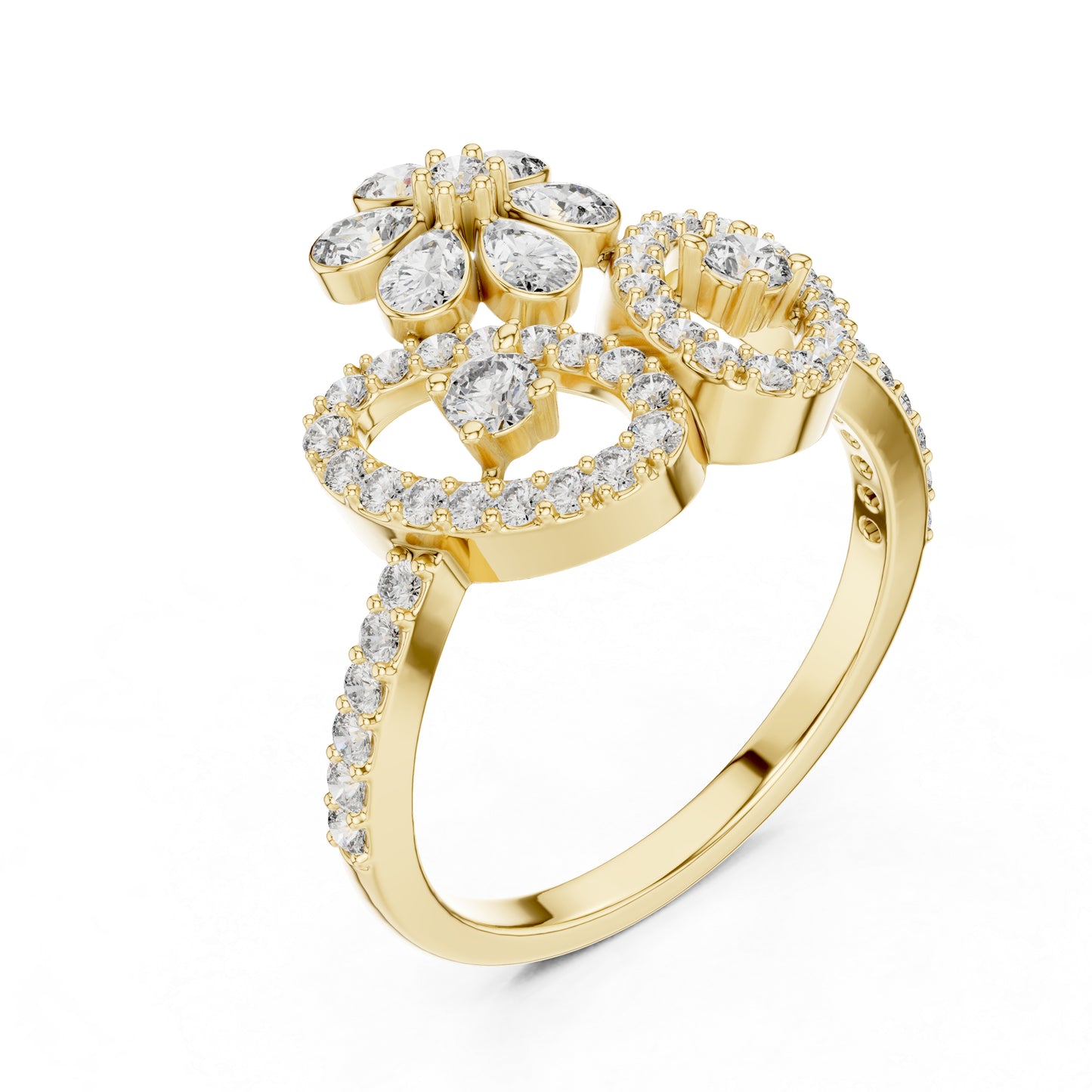 18K Yellow Gold Round Lab-Grown Diamond Ring for Women | Anniversary Gift | Pure Carat