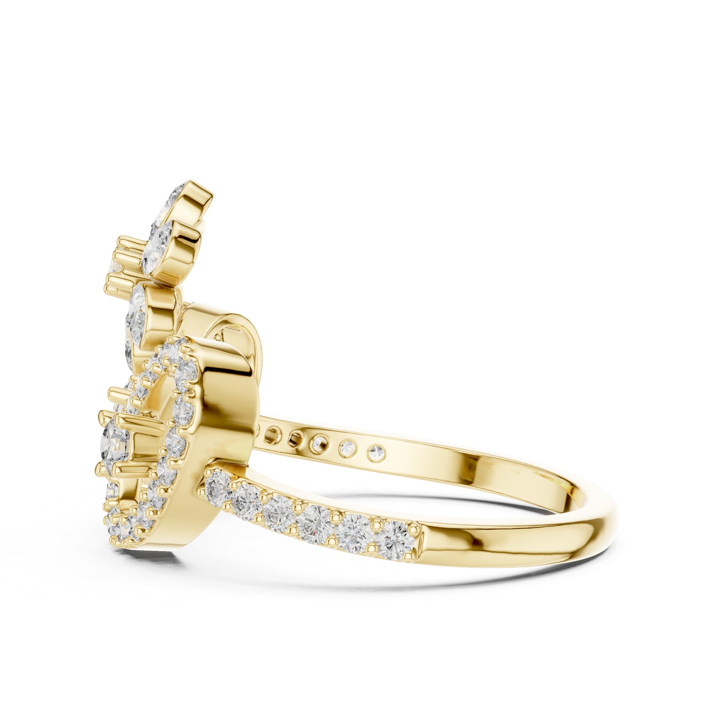 18K Yellow Gold Round Lab-Grown Diamond Ring for Women | Anniversary Gift | Pure Carat