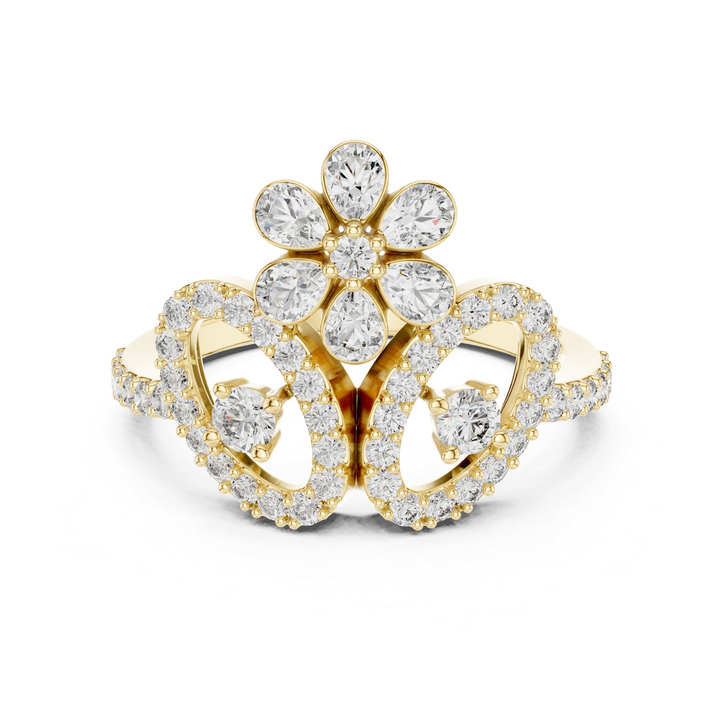 18K Yellow Gold Round Lab-Grown Diamond Ring for Women | Anniversary Gift | Pure Carat