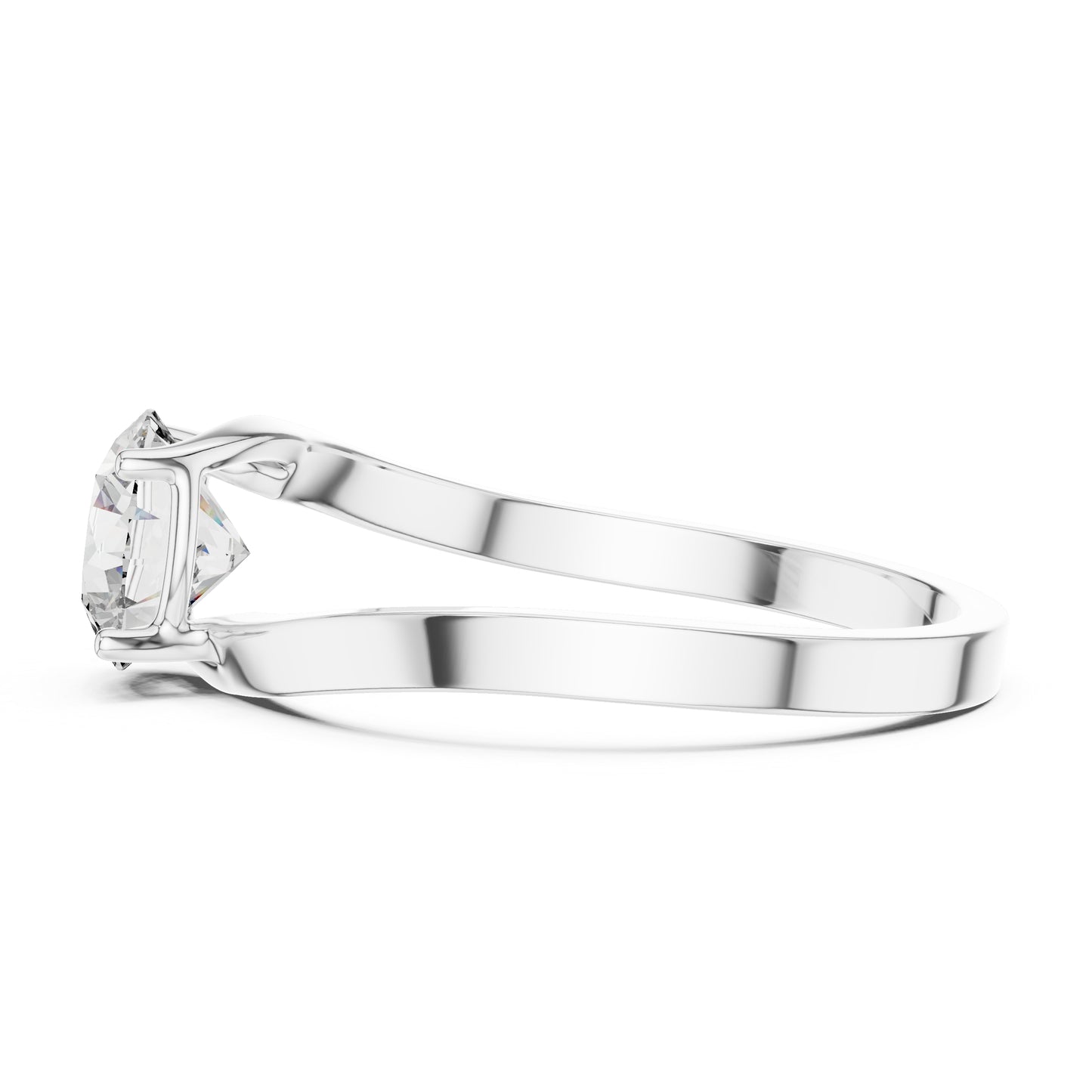 PureCarat 18K White Gold Round Lab-Grown Diamond Women’s Ring