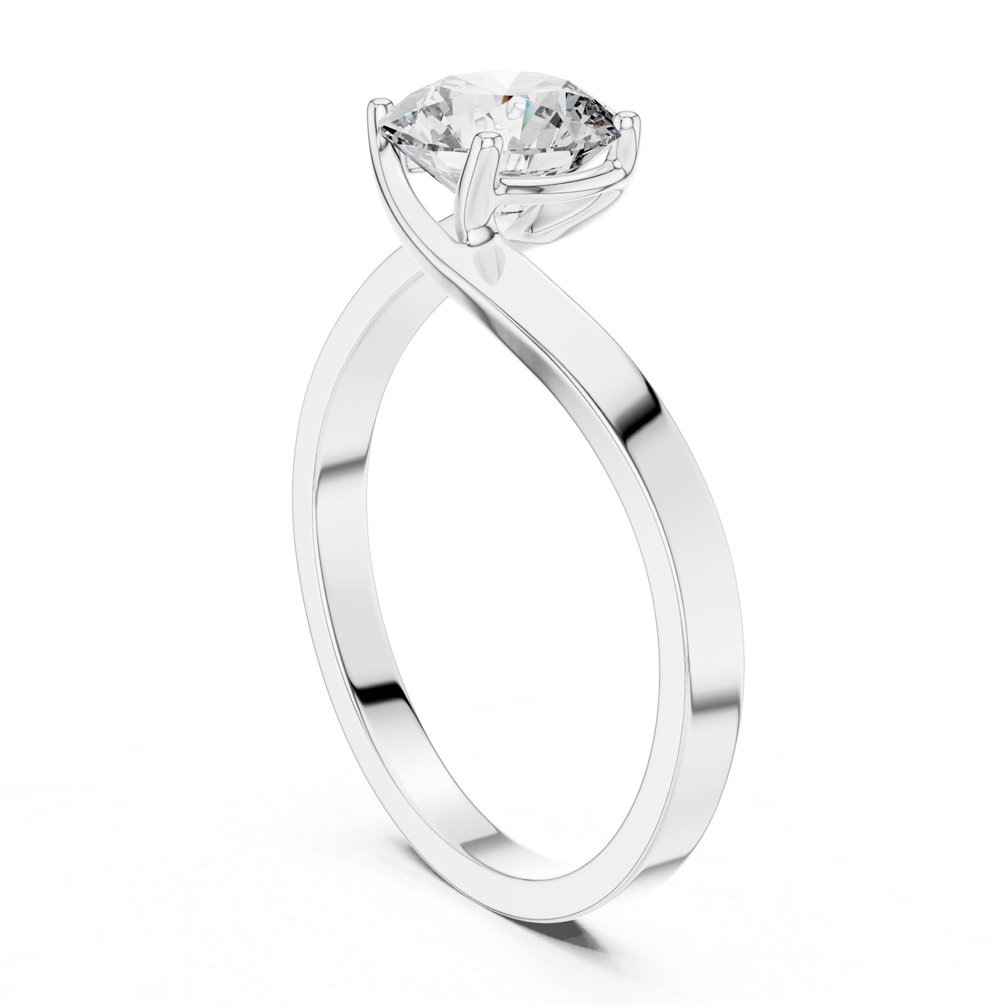 PureCarat 18K White Gold Round Lab-Grown Diamond Women’s Ring