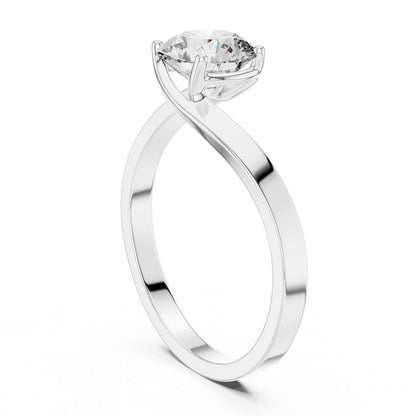 PureCarat 18K White Gold Round Lab-Grown Diamond Women’s Ring