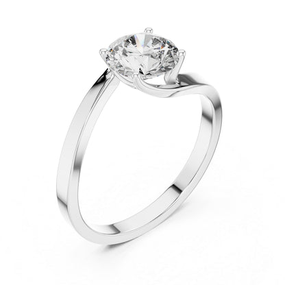 PureCarat 18K White Gold Round Lab-Grown Diamond Women’s Ring