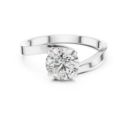 PureCarat 18K White Gold Round Lab-Grown Diamond Women’s Ring