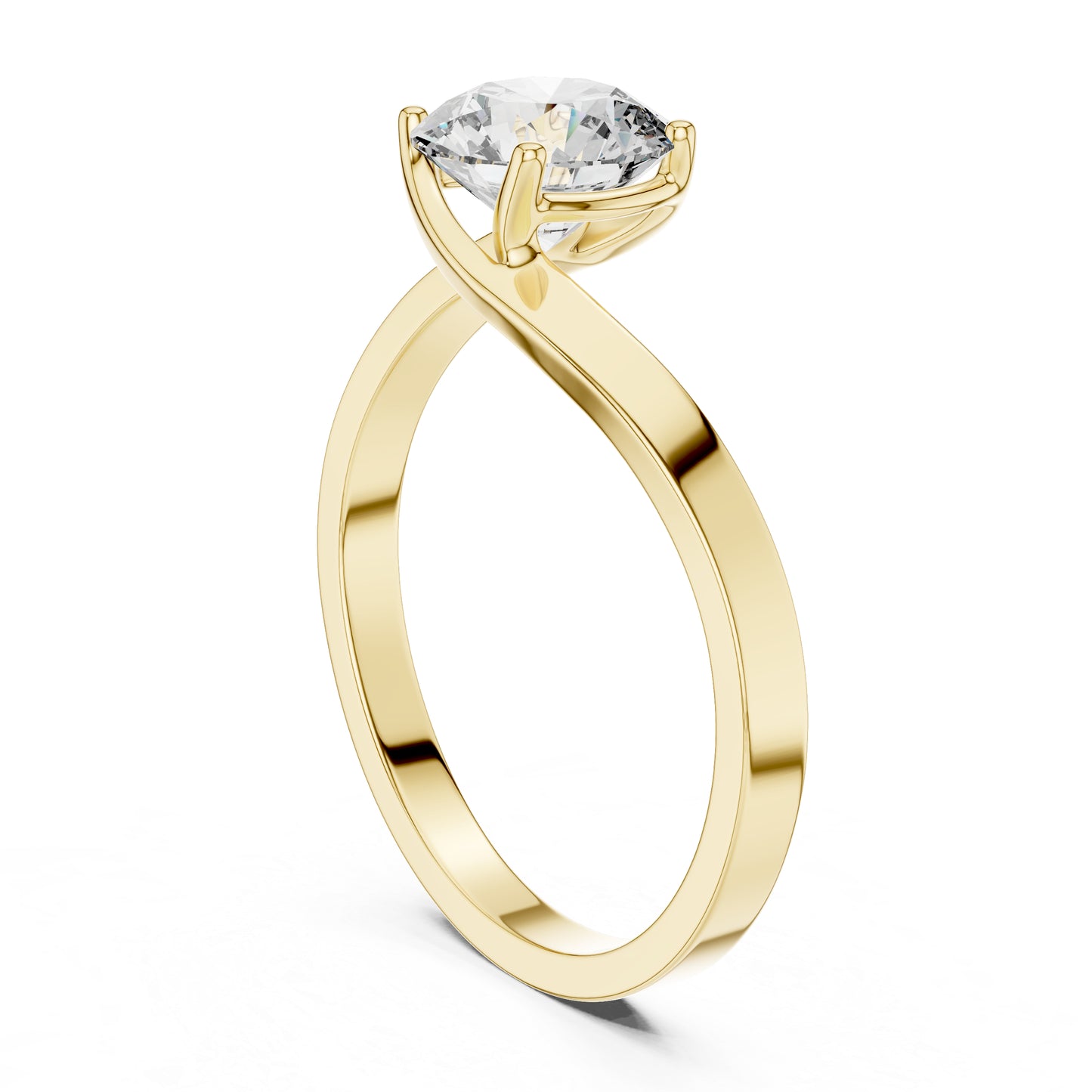 PureCarat 18K White Gold Round Lab-Grown Diamond Women’s Ring