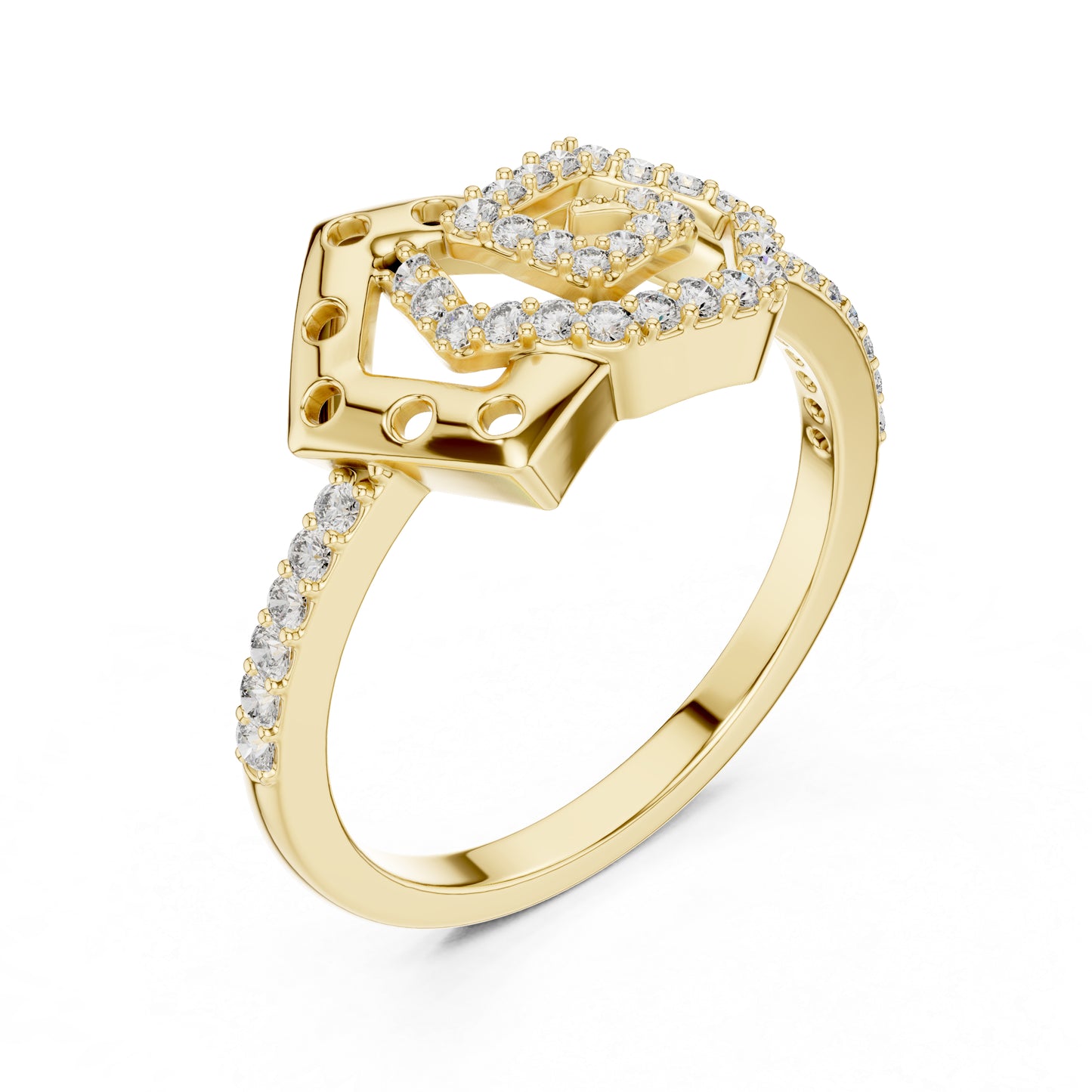 14K Rose Gold Round Lab-Grown Diamond Ring for Women | Office Wear | Pure Carat
