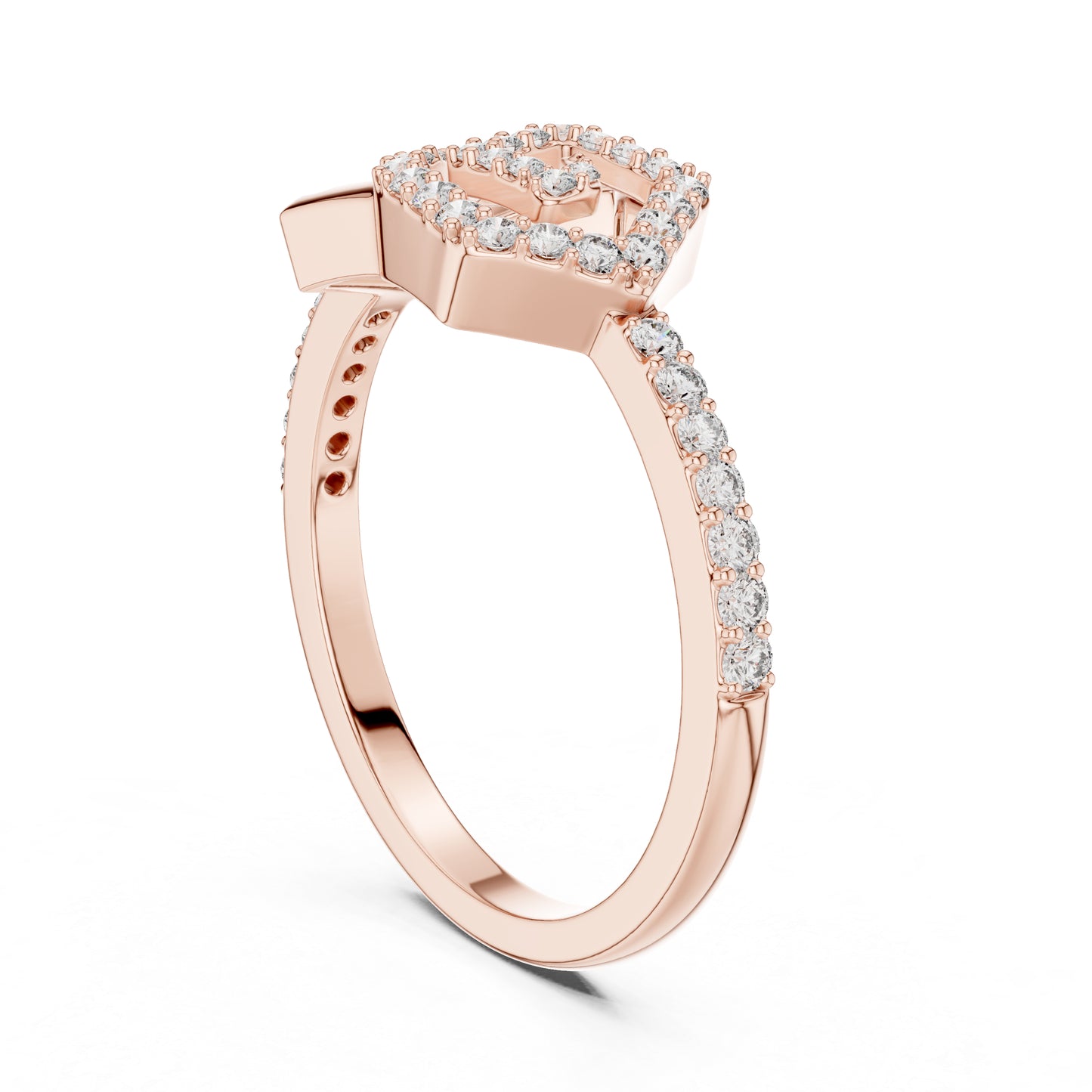 14K Rose Gold Round Lab-Grown Diamond Ring for Women | Office Wear | Pure Carat