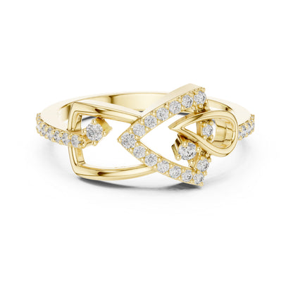 18K Yellow Gold Round Lab-Grown Diamond Bridal Ring for Women | Pure Carat