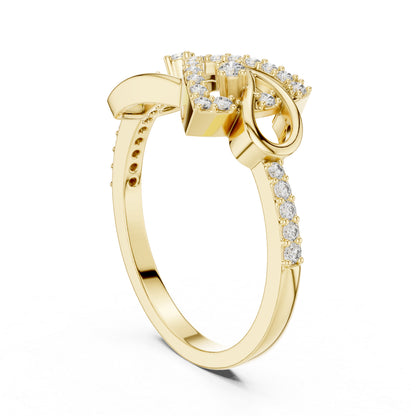 18K Yellow Gold Round Lab-Grown Diamond Bridal Ring for Women | Pure Carat
