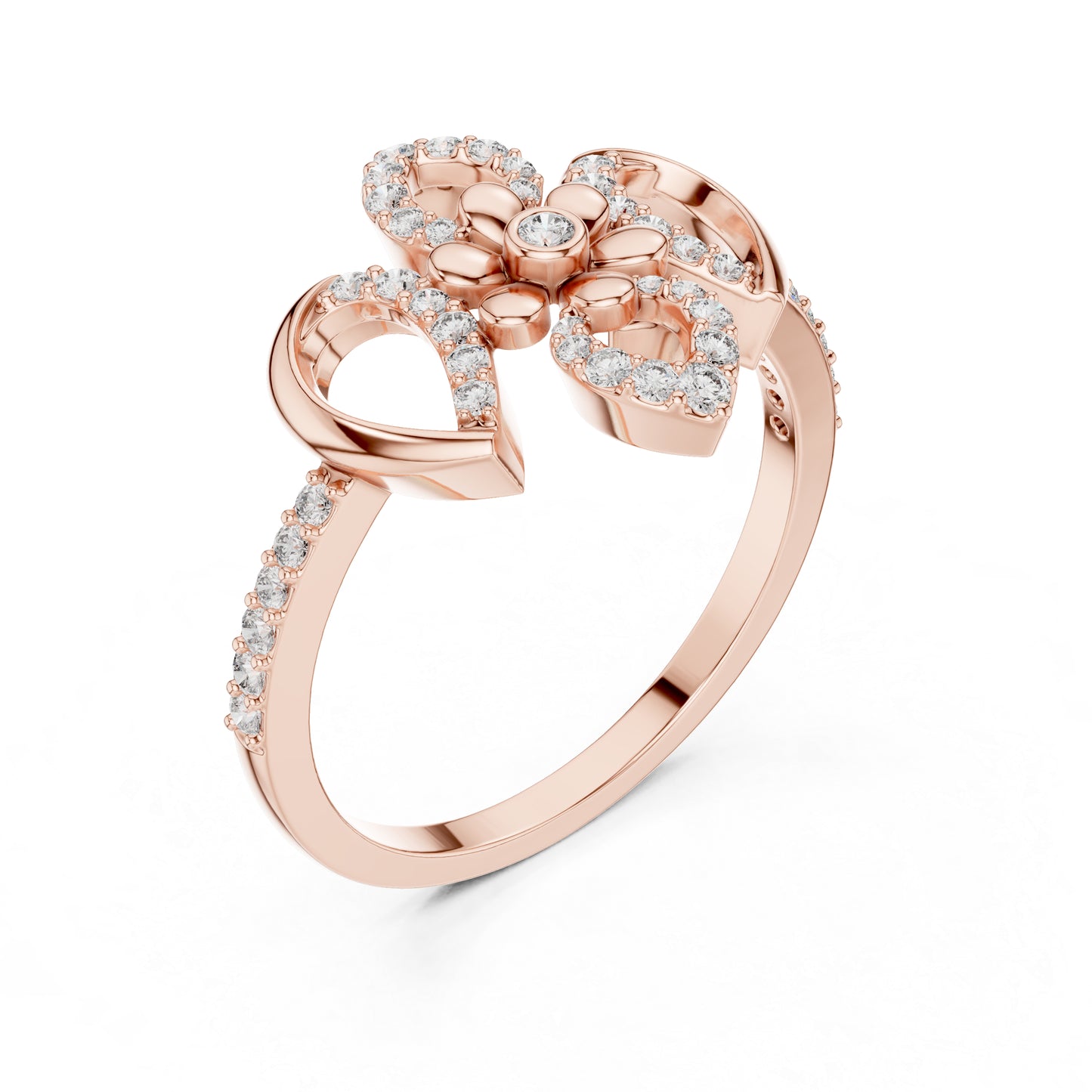 14K Yellow Gold Round Lab-Grown Diamond Drop Ring for Women | Everyday Wear | Pure Carat
