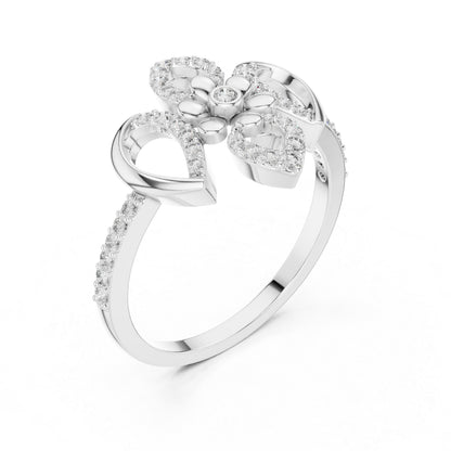 14K Yellow Gold Round Lab-Grown Diamond Drop Ring for Women | Everyday Wear | Pure Carat