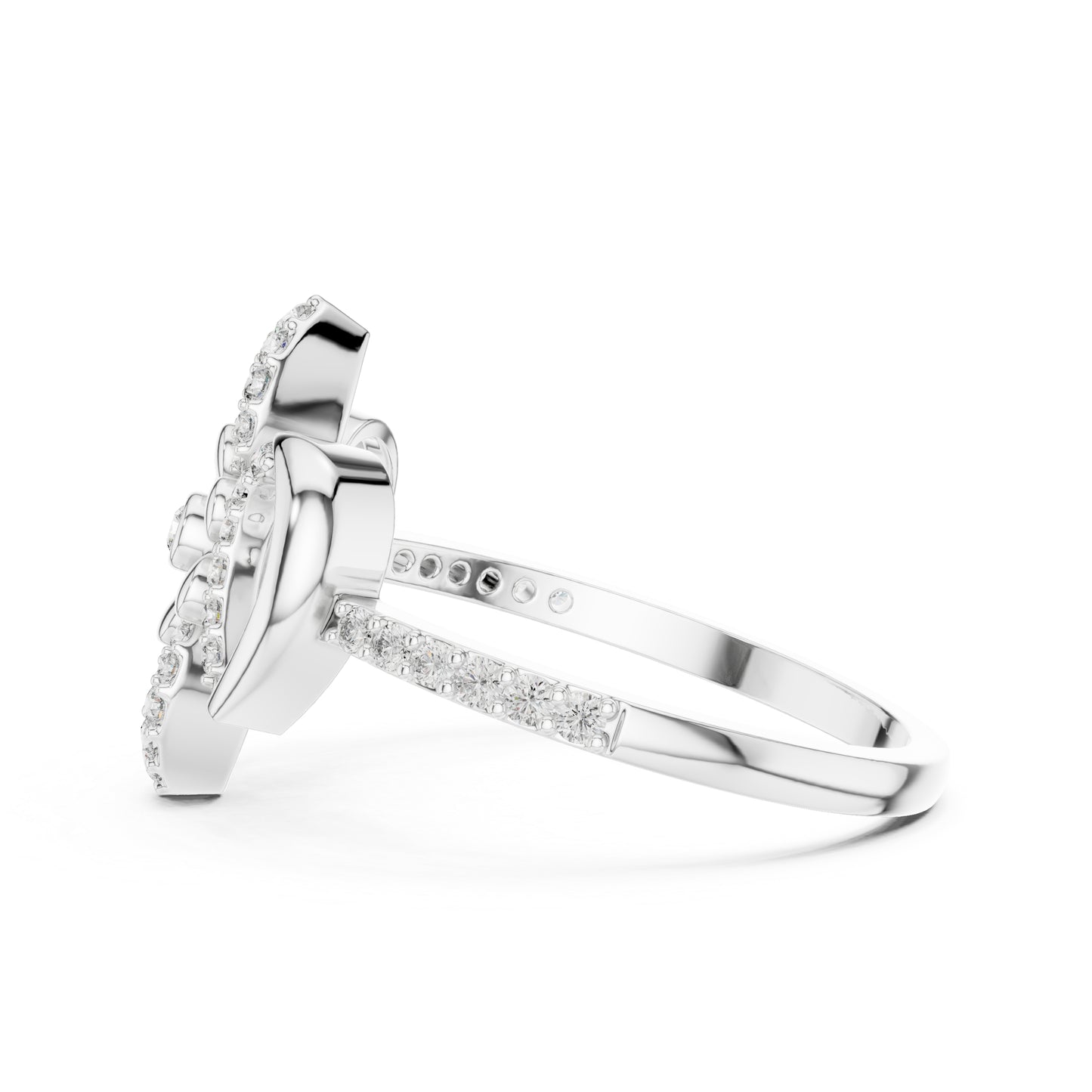14K Yellow Gold Round Lab-Grown Diamond Drop Ring for Women | Everyday Wear | Pure Carat