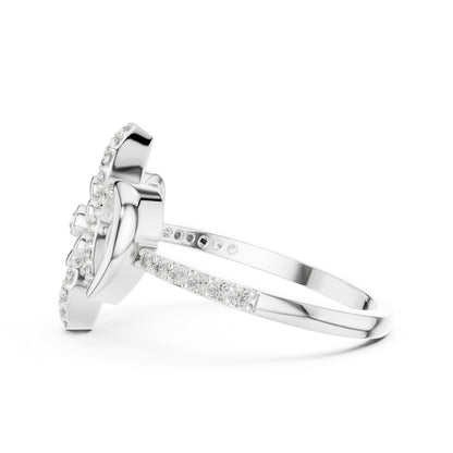 14K Yellow Gold Round Lab-Grown Diamond Drop Ring for Women | Everyday Wear | Pure Carat