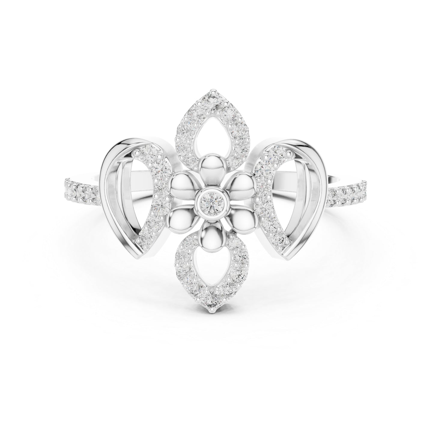 14K Yellow Gold Round Lab-Grown Diamond Drop Ring for Women | Everyday Wear | Pure Carat