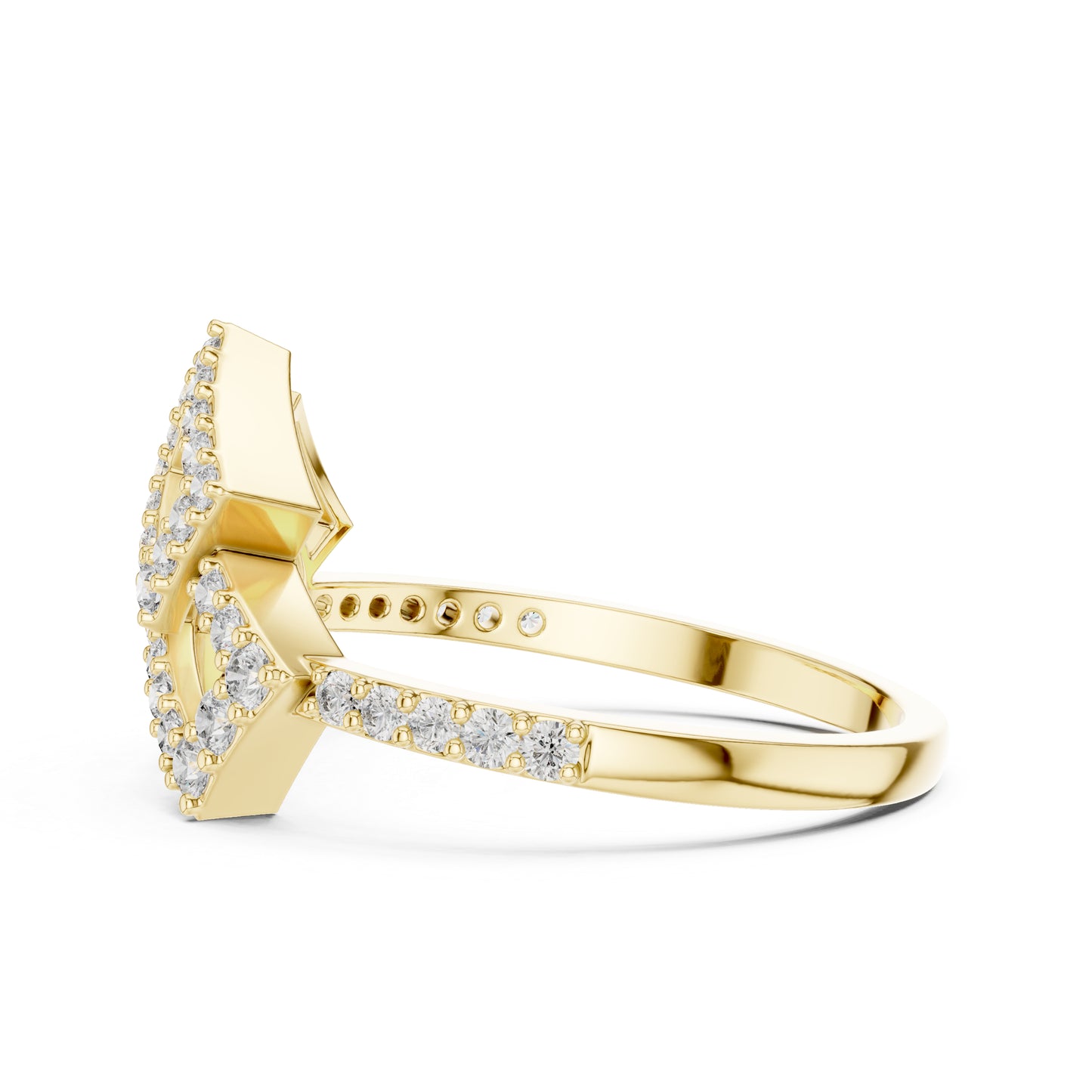 14K White Gold Round Lab-Grown Diamond Stud Ring for Women | Party Wear | Pure Carat
