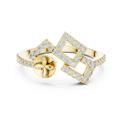 14K White Gold Round Lab-Grown Diamond Stud Ring for Women | Party Wear | Pure Carat