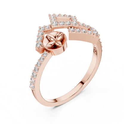 14K White Gold Round Lab-Grown Diamond Stud Ring for Women | Party Wear | Pure Carat
