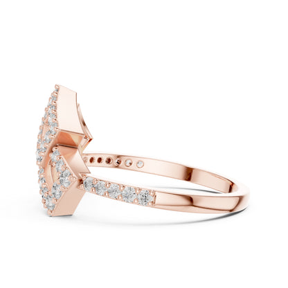 14K White Gold Round Lab-Grown Diamond Stud Ring for Women | Party Wear | Pure Carat