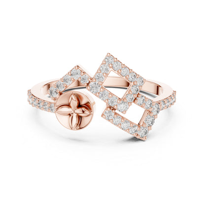 14K White Gold Round Lab-Grown Diamond Stud Ring for Women | Party Wear | Pure Carat