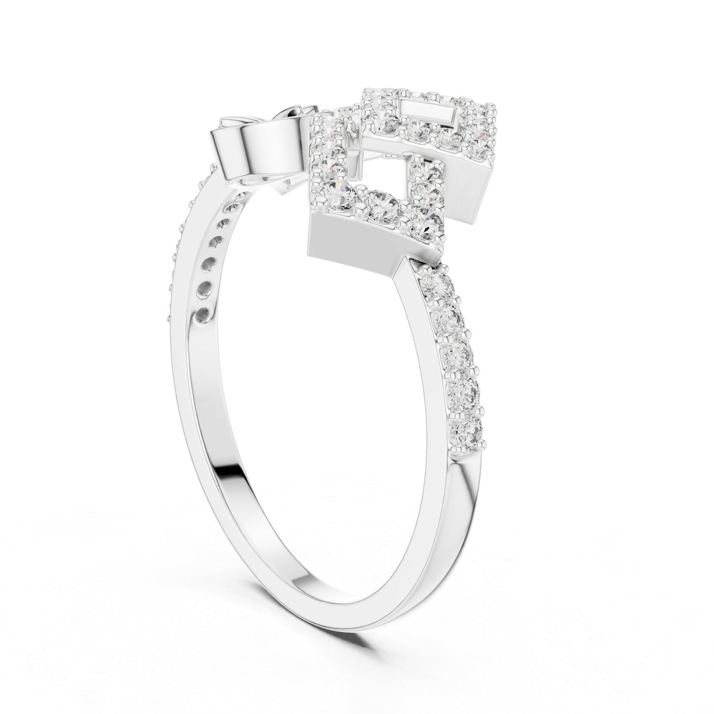 14K White Gold Round Lab-Grown Diamond Stud Ring for Women | Party Wear | Pure Carat