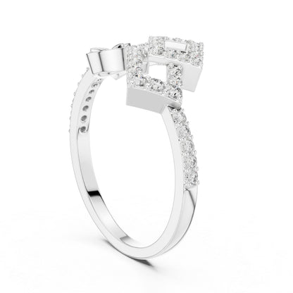 14K White Gold Round Lab-Grown Diamond Stud Ring for Women | Party Wear | Pure Carat