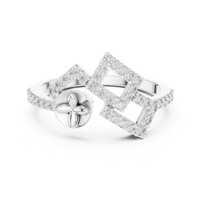 14K White Gold Round Lab-Grown Diamond Stud Ring for Women | Party Wear | Pure Carat